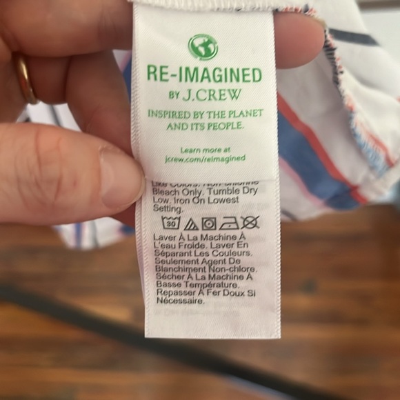 J. Crew Striped Mini Shirt Dress w/ Belt and Pockets - Picture 4 of 7